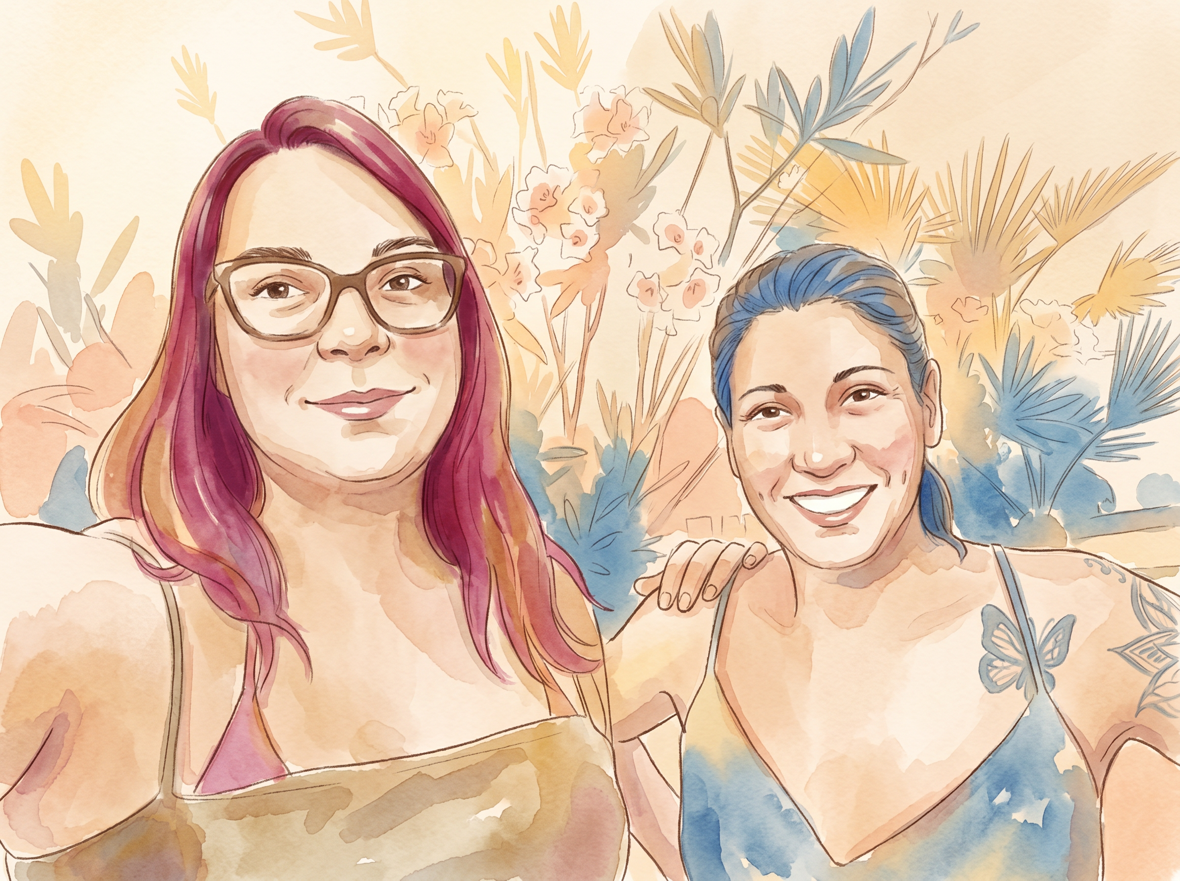 Illustration de Patricia Faria et Angie Junod, les deux fondatrices, soudées et unies par la compréhension mutuelle